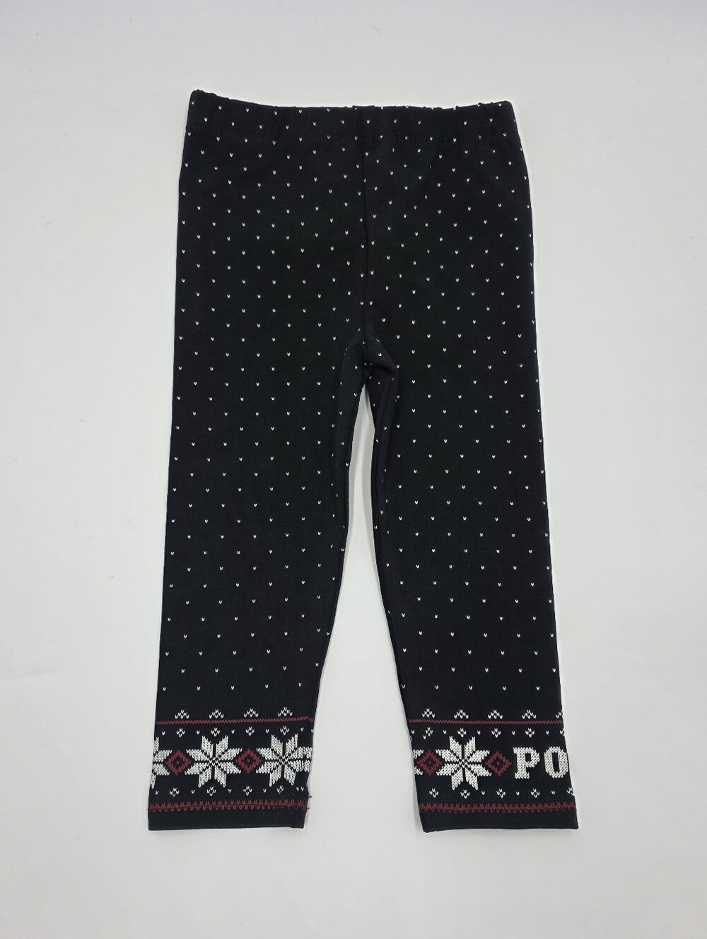 NEW Ralph Lauren girls' black fairisle leggings size 18 months